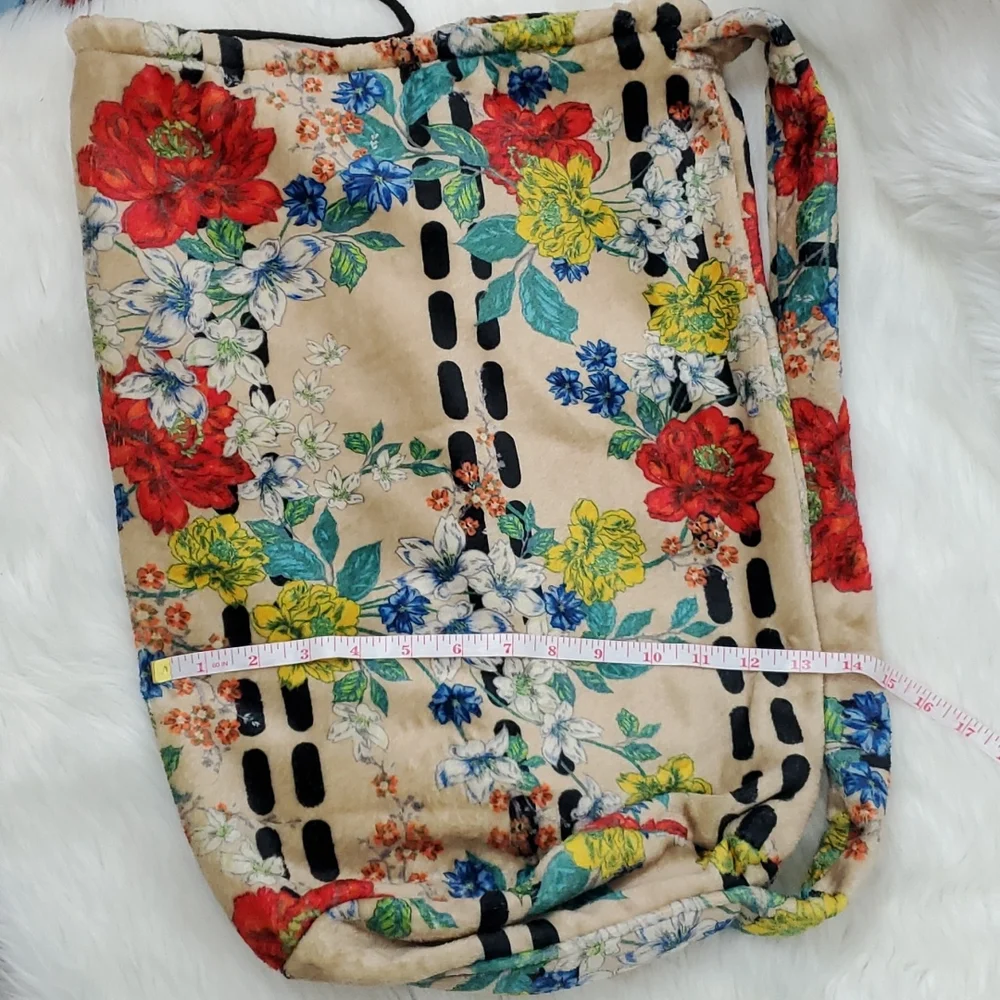 Johnny Was Plush Shoulder Bag – Multicolor Floral Bohemian Luxury